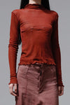 BASERANGE Tiger Cardigan Turtleneck Sweater TOTST-CG-AU23 Burn Pompom